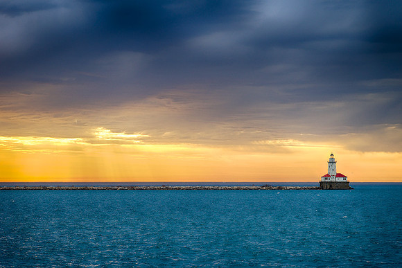 Sunrise over Lake Michigan, Chicago